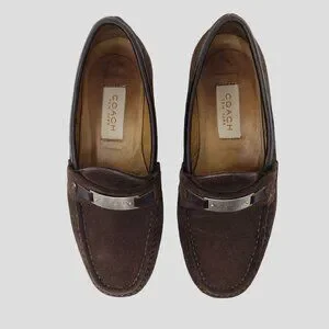 Coach | Shoes | Coach Brown Suede Womens Loafers With Metal  display picture 2